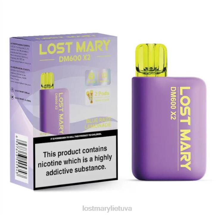 pamesta Mary dm600 x2 vienkartinė vape mėlynas razz limonadas | LOST MARY Flavours Z4JV188