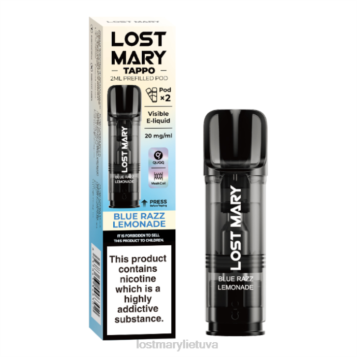 prarastos Mary Tappo užpildytos ankštys - 20 mg - 2 vnt mėlynas razz limonadas | LOST MARY Lietuva Z4JV181