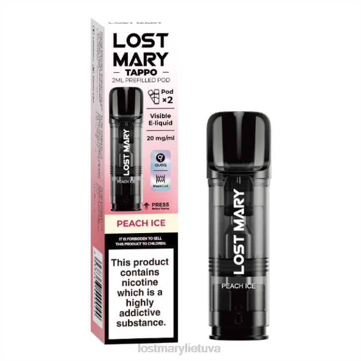 prarastos Mary Tappo užpildytos ankštys - 20 mg - 2 vnt persikų ledas | LOST MARY Tappo Z4JV180