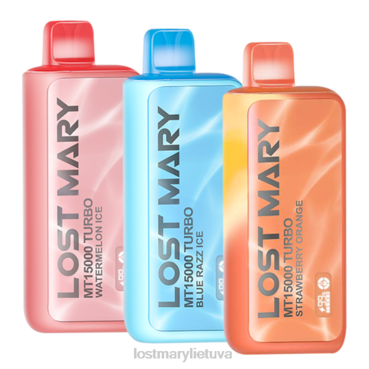 pametė Mary mt15000 turbo mėginių ėmiklį arbūzo ledas/mėlynas razz ledas/braškinis apelsinas | LOST MARY Lietuva Z4JV81