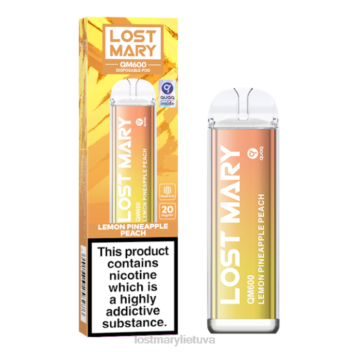 pametė Mary qm600 vienkartinių vape citrininis ananasas persikas | LOST MARY Vape Puffs Z4JV163