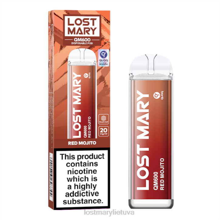 pametė Mary qm600 vienkartinių vape raudonas mojito | LOST MARY Vape Lietuva Z4JV164