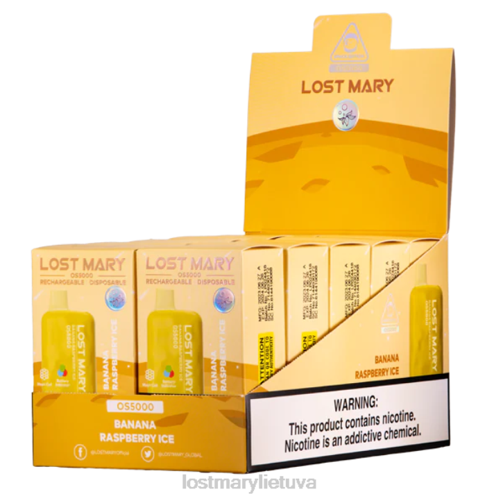 prarado Mary os5000 bananinis aviečių ledas | LOST MARY Vape Lietuva Z4JV4