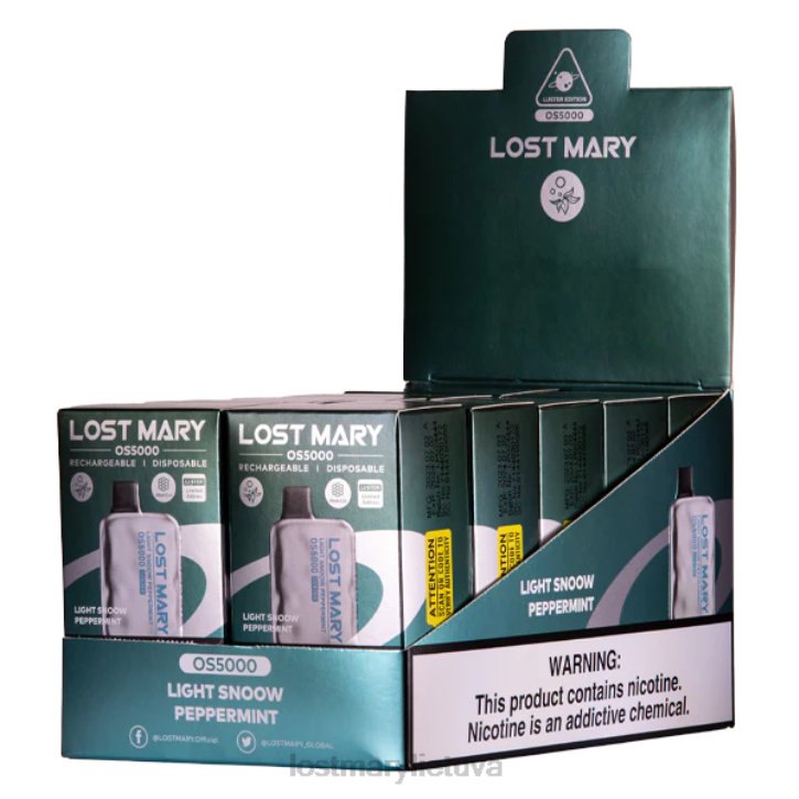 prarado Mary os5000 blizgesį šviesios sniego pipirmėtės | LOST MARY Vape Lietuva Z4JV44