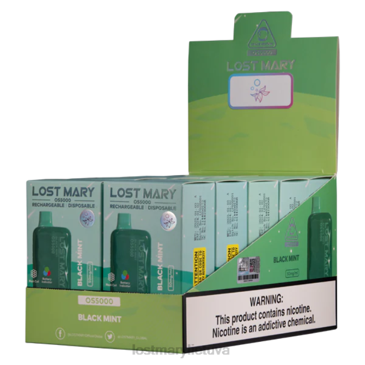 prarado Mary os5000 juodųjų mėtų | LOST MARY Tappo Z4JV10