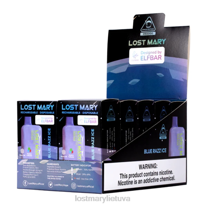 prarado Mary os5000 mėlynas razz ledas | LOST MARY Vape Lietuva Z4JV14