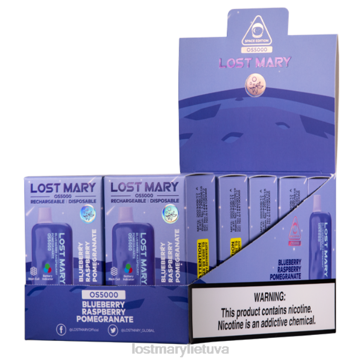 prarado Mary os5000 mėlynių aviečių granatas | LOST MARY Vape Puffs Z4JV83